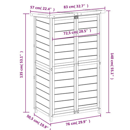 Garden Tool Shed Grey 83x57x140 cm Solid Wood Pine