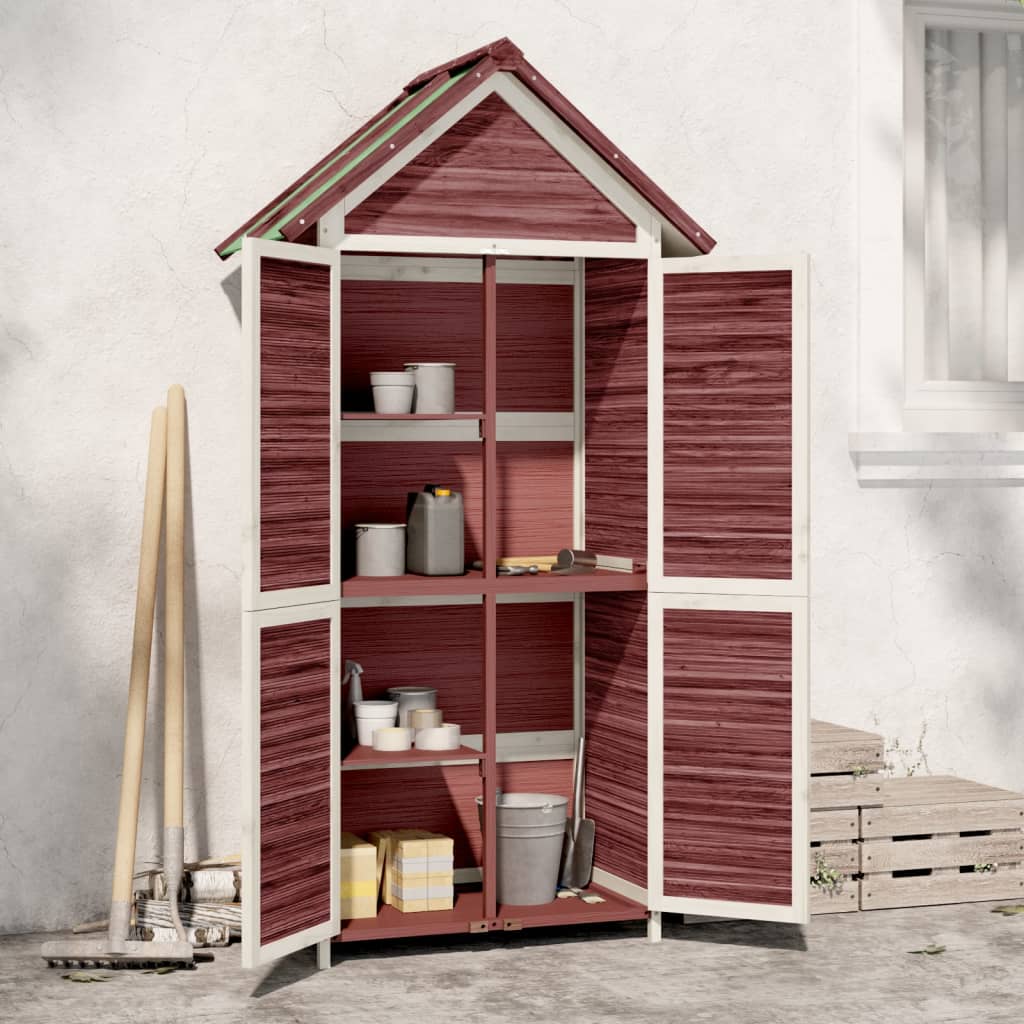 Garden Tool Shed Mocha 89x52,5x175 cm Solid Wood Pine
