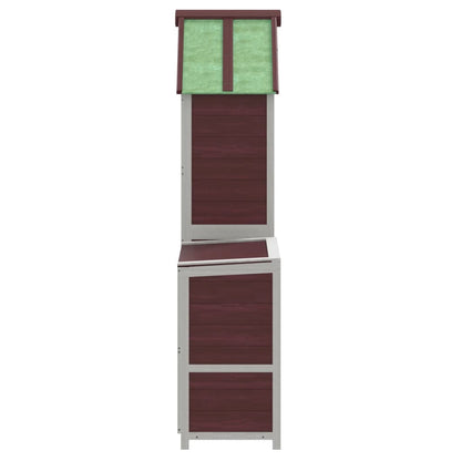 2 Piece Garden Tool Shed Set Mocha Solid Wood Pine