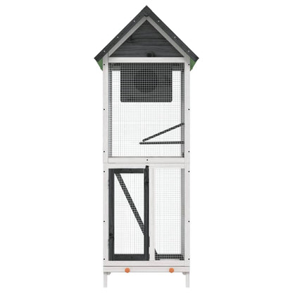 Bird House Grey 60x58.5x160 cm Solid Wood Pine