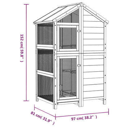 Bird House Mocha 97x81x152 cm Solid Wood Pine