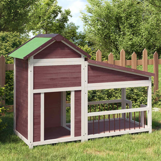 Dog Kennel Mocha 143x60.5x109 cm Solid Wood Pine