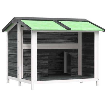 Dog Kennel Grey 96x87x80,5 cm Solid Wood Pine