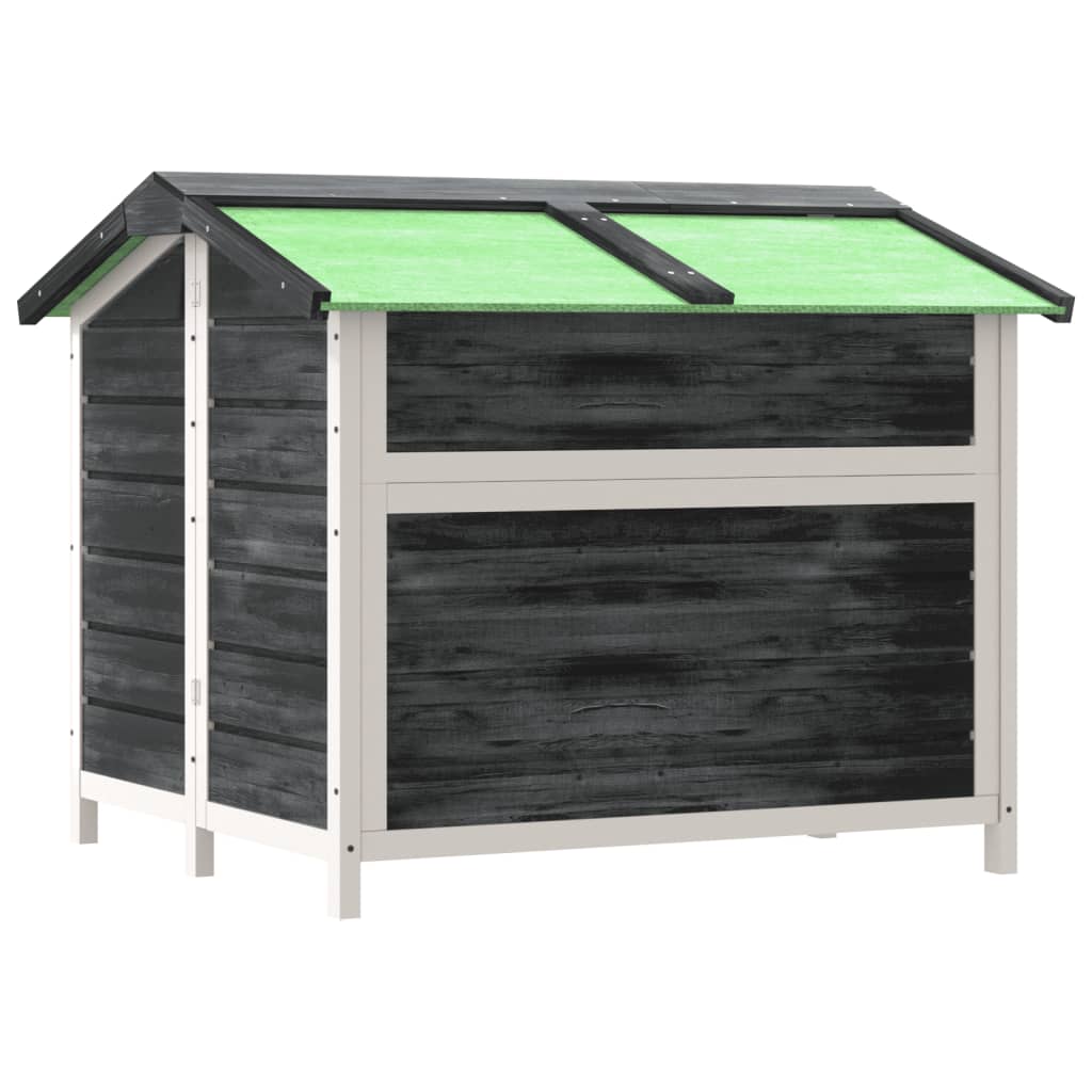 Dog Kennel Grey 96x87x80,5 cm Solid Wood Pine