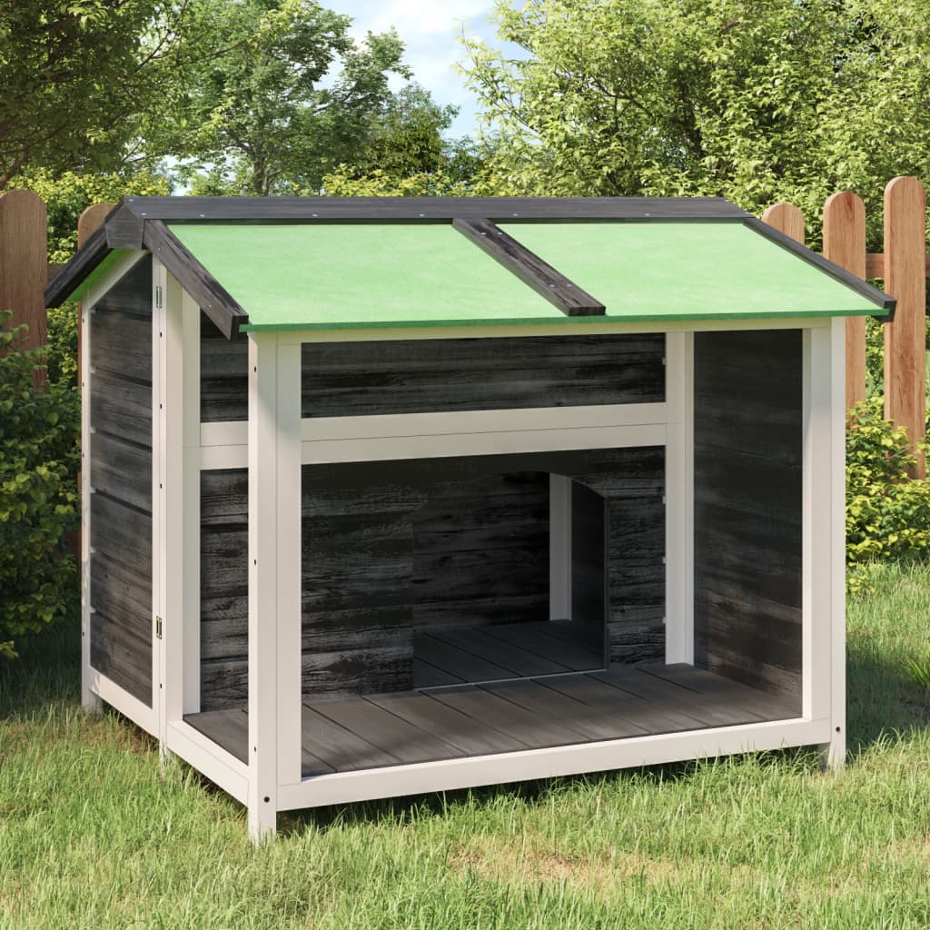 Dog Kennel Grey 96x87x80,5 cm Solid Wood Pine