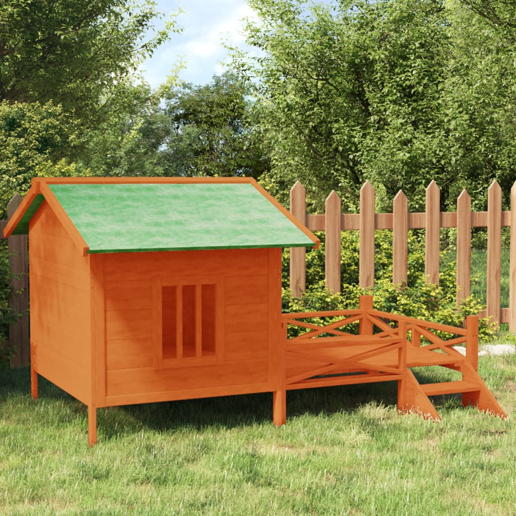Dog Kennel Brown 159x120x88,5 cm Solid Wood Pine