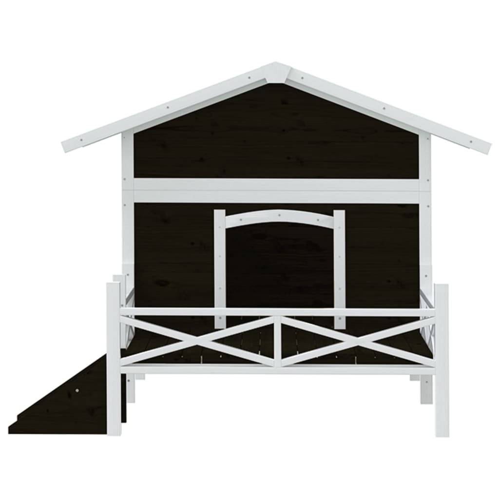 Dog Kennel Grey 159x120x88,5 cm Solid Wood Pine