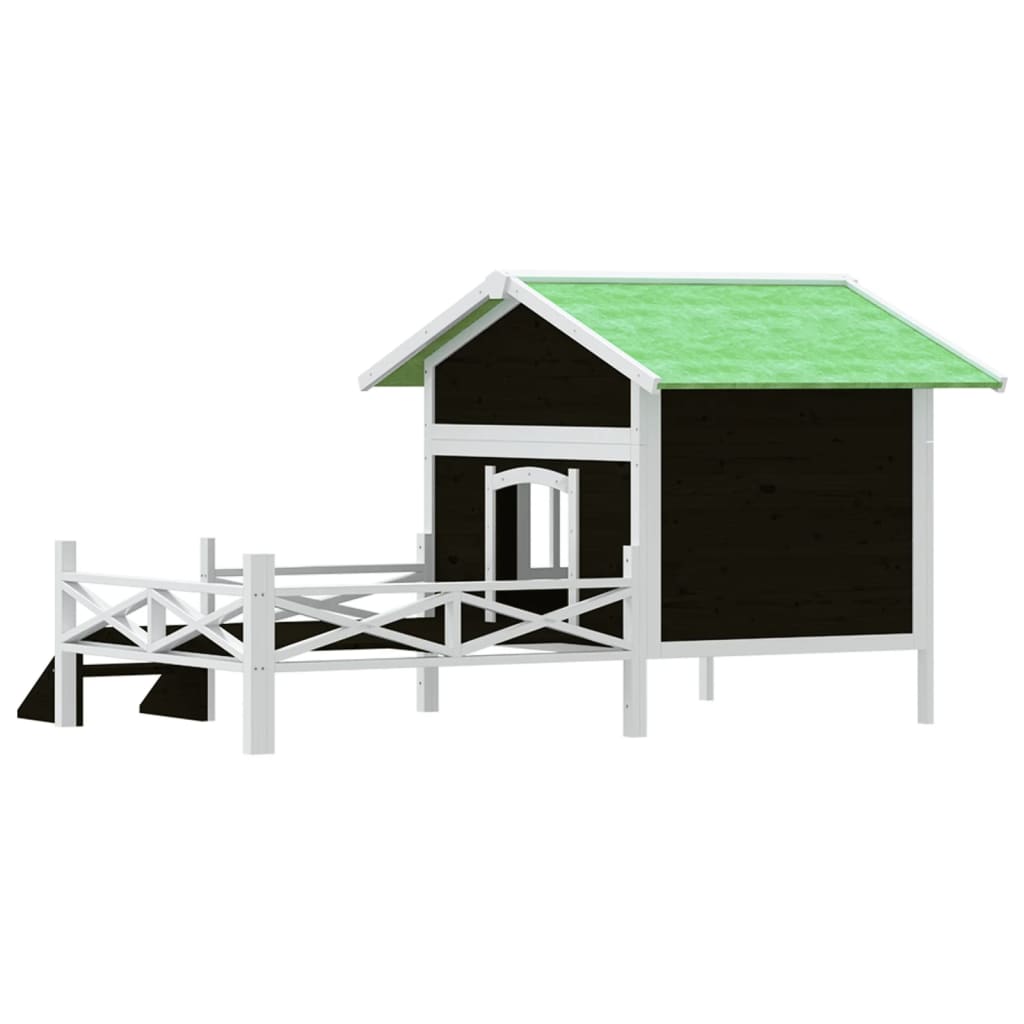Dog Kennel Grey 159x120x88,5 cm Solid Wood Pine