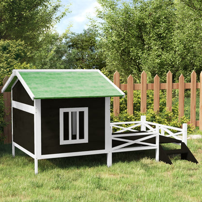 Dog Kennel Grey 159x120x88,5 cm Solid Wood Pine