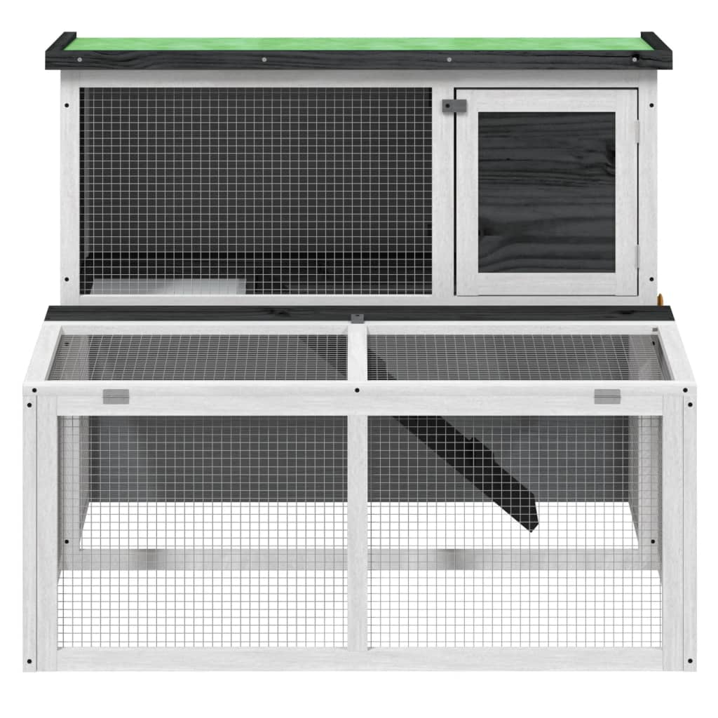 Rabbit Hutch Grey 102x90x84,5 cm Solid Wood Pine