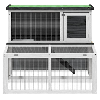 Rabbit Hutch Grey 102x90x84,5 cm Solid Wood Pine