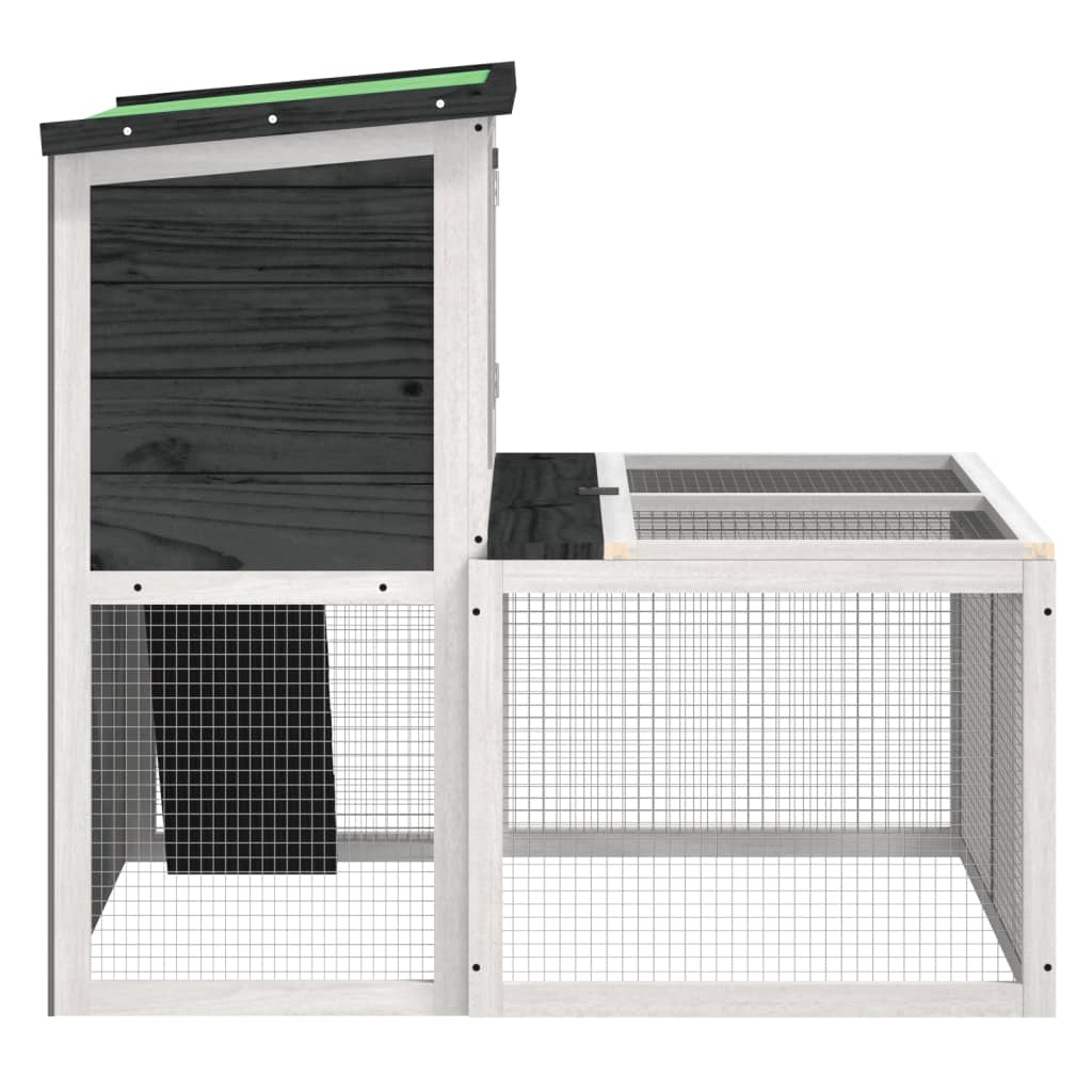 Rabbit Hutch Grey 102x90x84,5 cm Solid Wood Pine