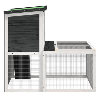 Rabbit Hutch Grey 102x90x84,5 cm Solid Wood Pine
