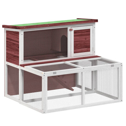 Rabbit Hutch Mocha 102x90x84,5 cm Solid Wood Pine