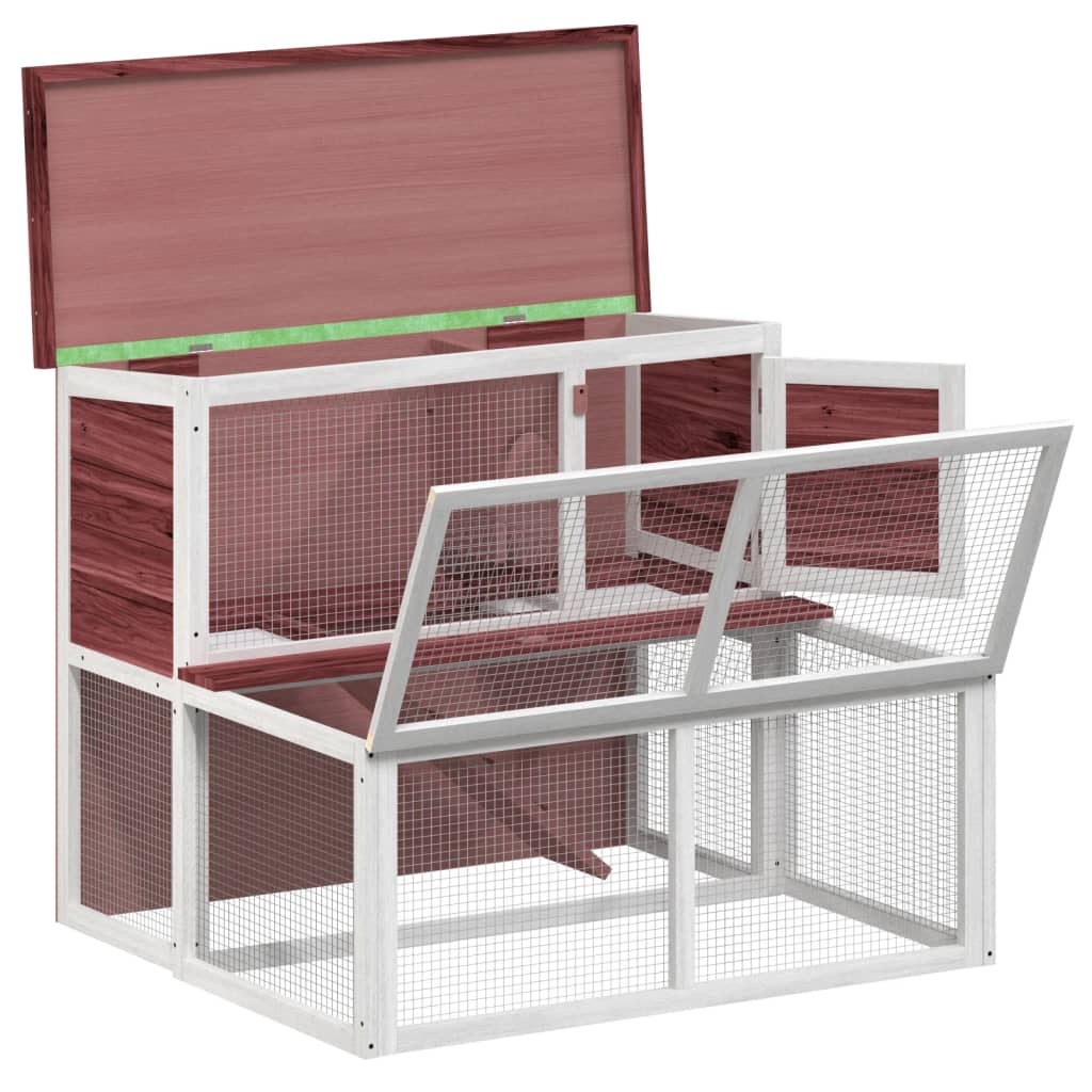 Rabbit Hutch Mocha 102x90x84,5 cm Solid Wood Pine