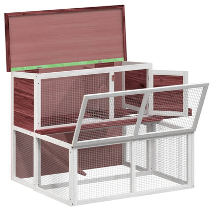Rabbit Hutch Mocha 102x90x84,5 cm Solid Wood Pine
