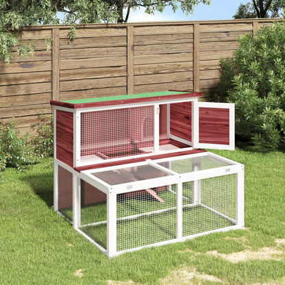Rabbit Hutch Mocha 102x90x84,5 cm Solid Wood Pine