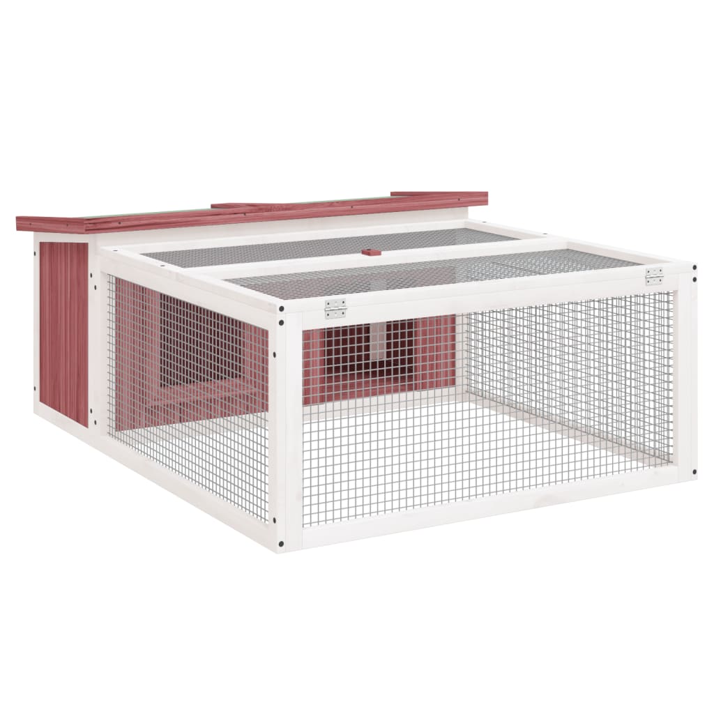 Rabbit Hutch Mocha 117,5x97x47,5 cm Solid Wood Pine