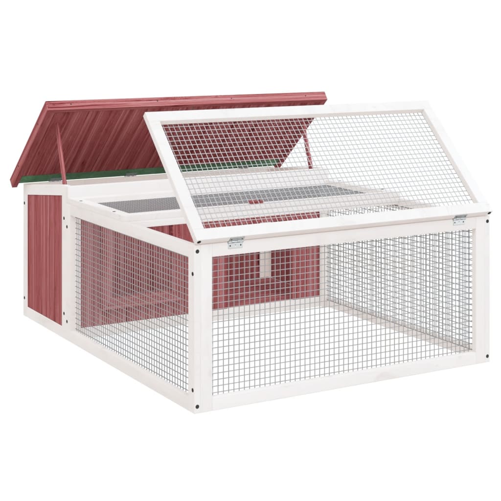 Rabbit Hutch Mocha 117,5x97x47,5 cm Solid Wood Pine