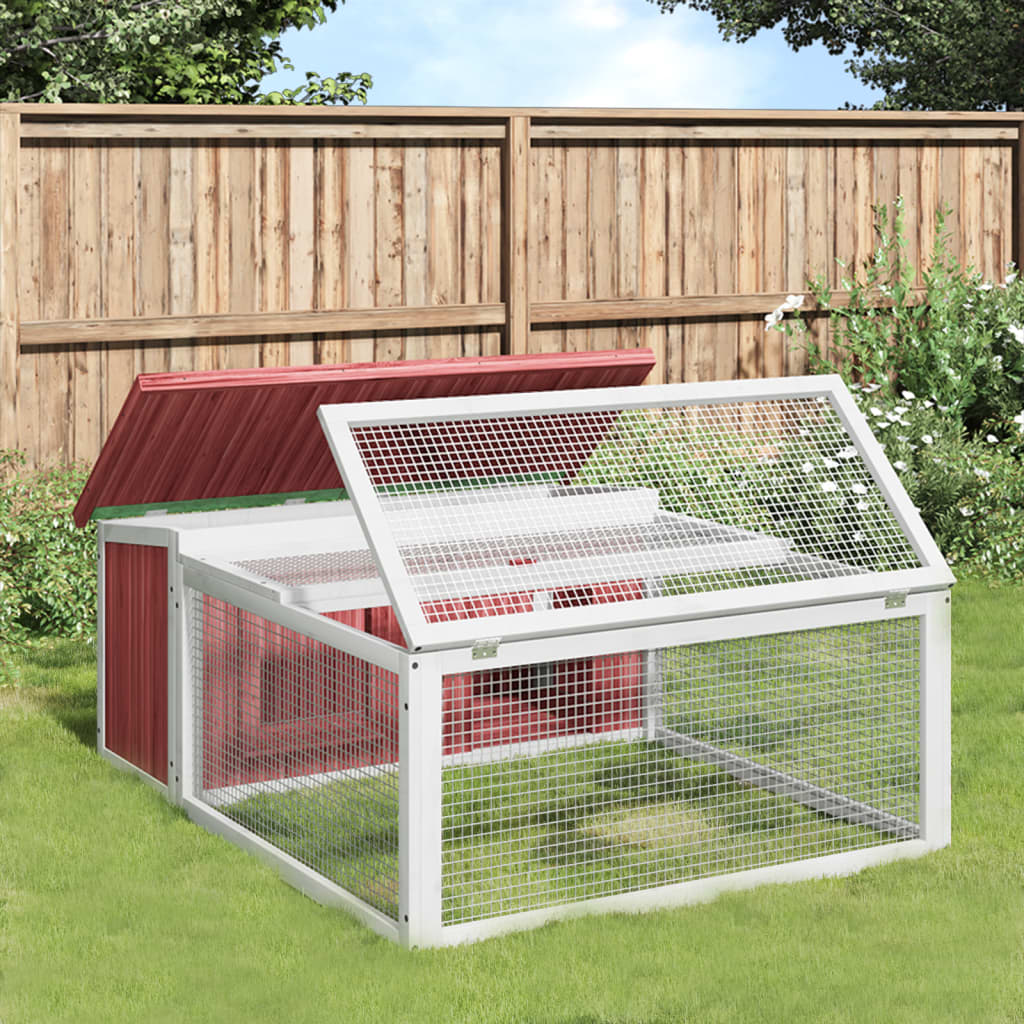 Rabbit Hutch Mocha 117,5x97x47,5 cm Solid Wood Pine