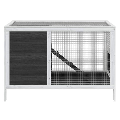 Rabbit Hutch Grey 103x44x69,5 cm Solid Wood Pine