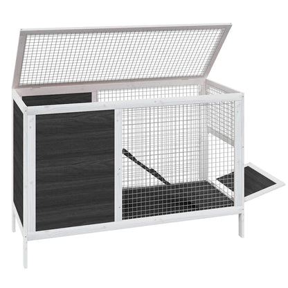 Rabbit Hutch Grey 103x44x69,5 cm Solid Wood Pine