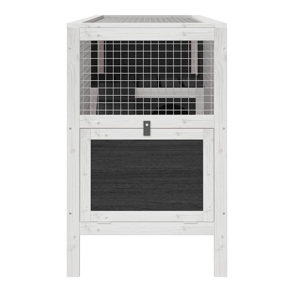 Rabbit Hutch Grey 103x44x69,5 cm Solid Wood Pine