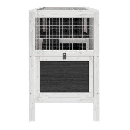 Rabbit Hutch Grey 103x44x69,5 cm Solid Wood Pine