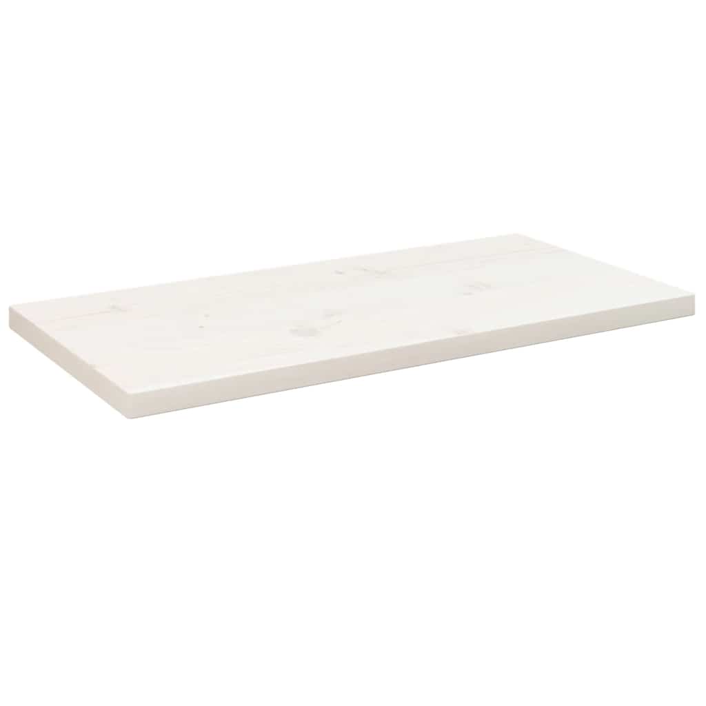 Table Top White 80x40x2.5 cm Solid Wood Pine Rectangular