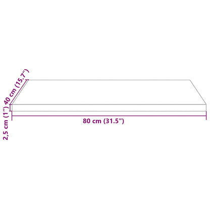 Table Top White 80x40x2.5 cm Solid Wood Pine Rectangular