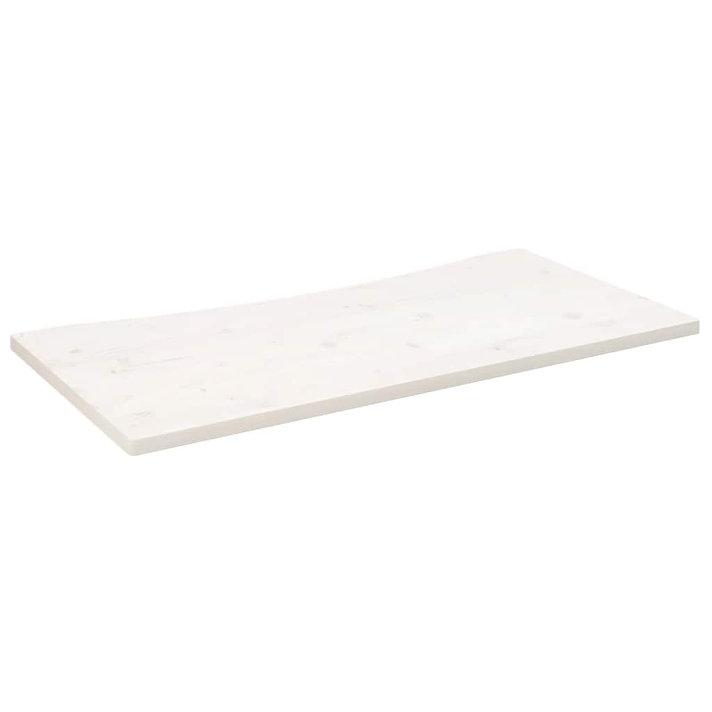 Desk Top White 110x55x2,5 cm Solid Wood Pine