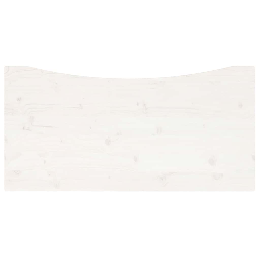 Desk Top White 110x55x2,5 cm Solid Wood Pine