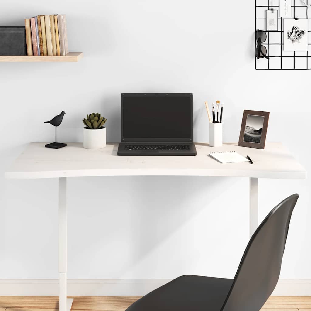 Desk Top White 110x60x2,5 cm Solid Wood Pine