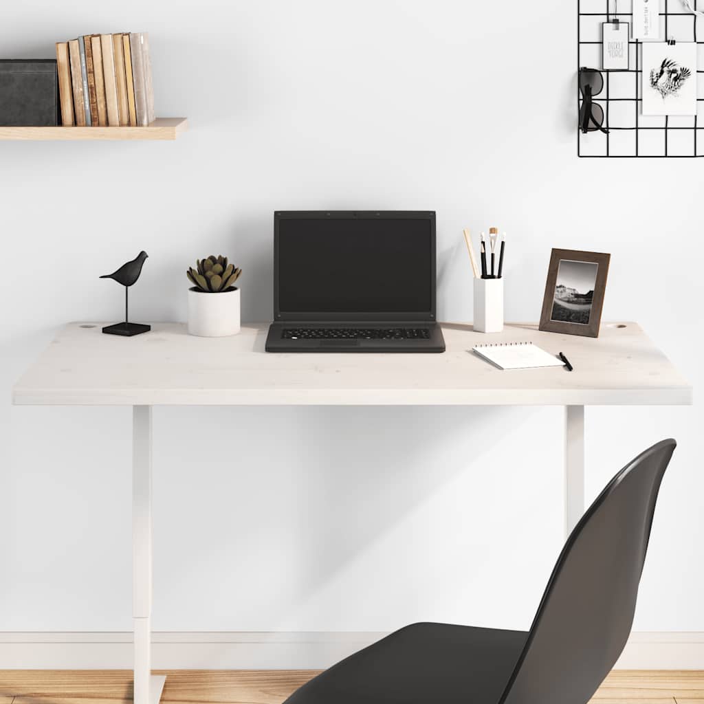 Desk Top White 110x55x2,5 cm Solid Wood Pine