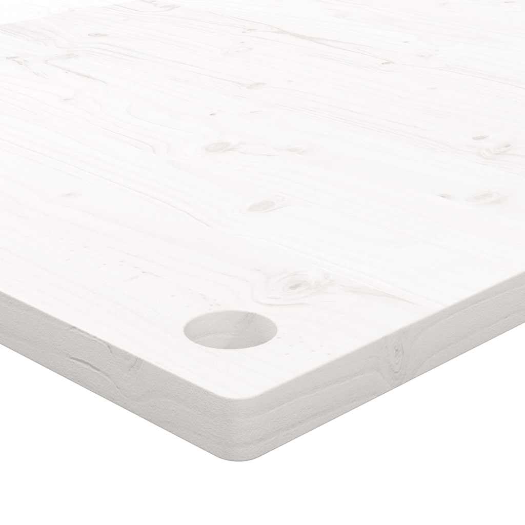 Desk Top White 100x60x2,5 cm Solid Wood Pine