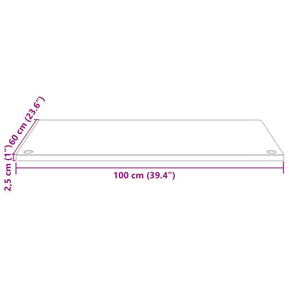 Desk Top White 100x60x2,5 cm Solid Wood Pine