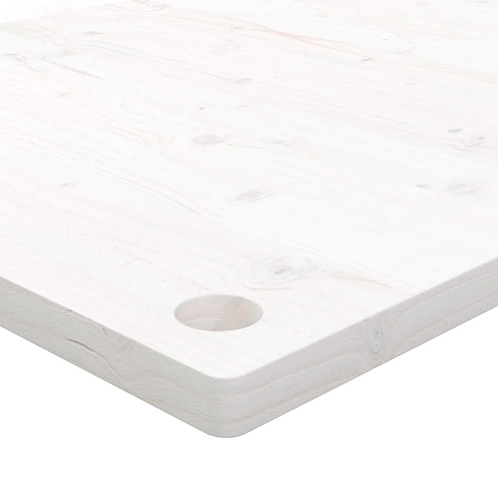 Desk Top White 110x60x2,5 cm Solid Wood Pine