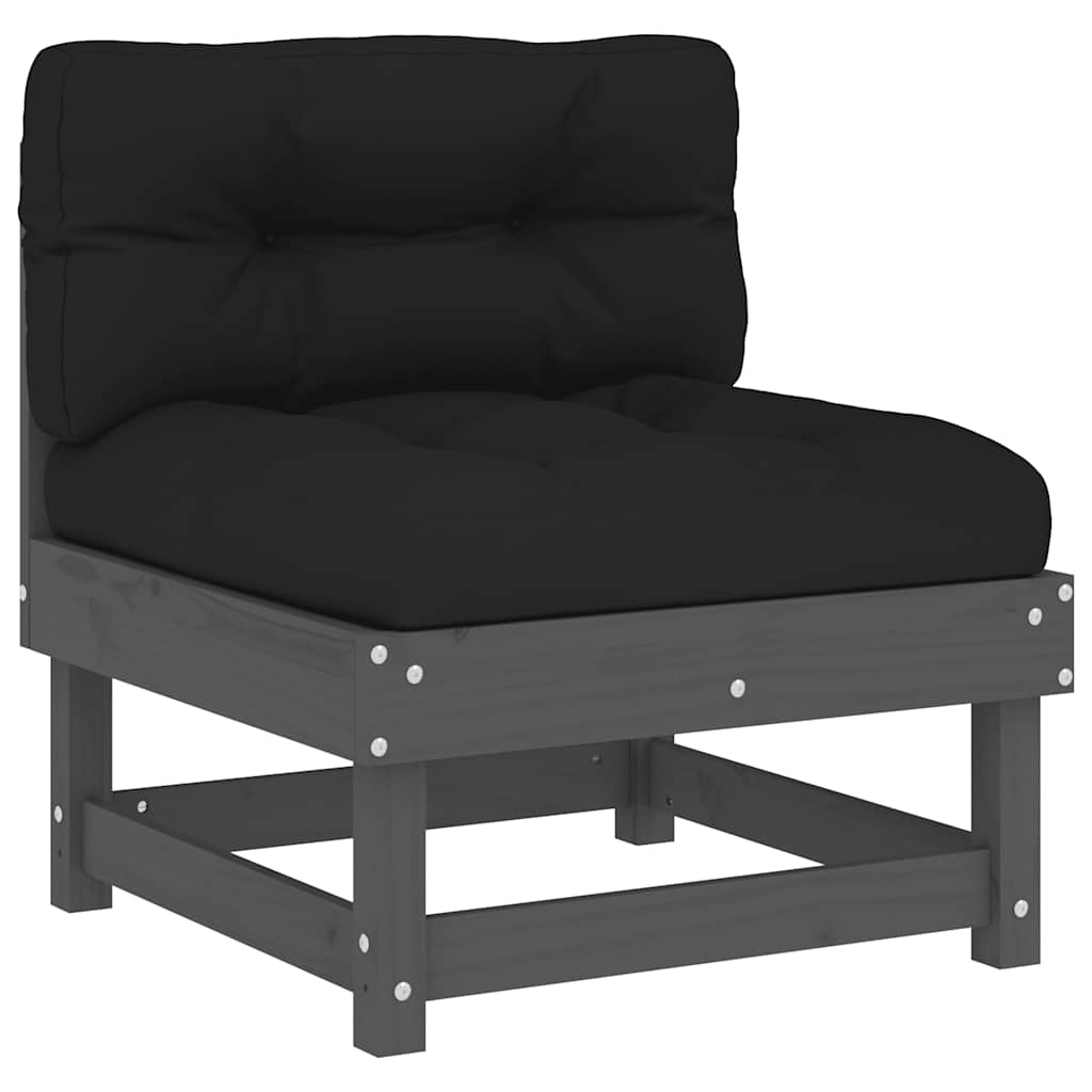 Middle Sofa | Grey Middle Sofa with Black Cushion