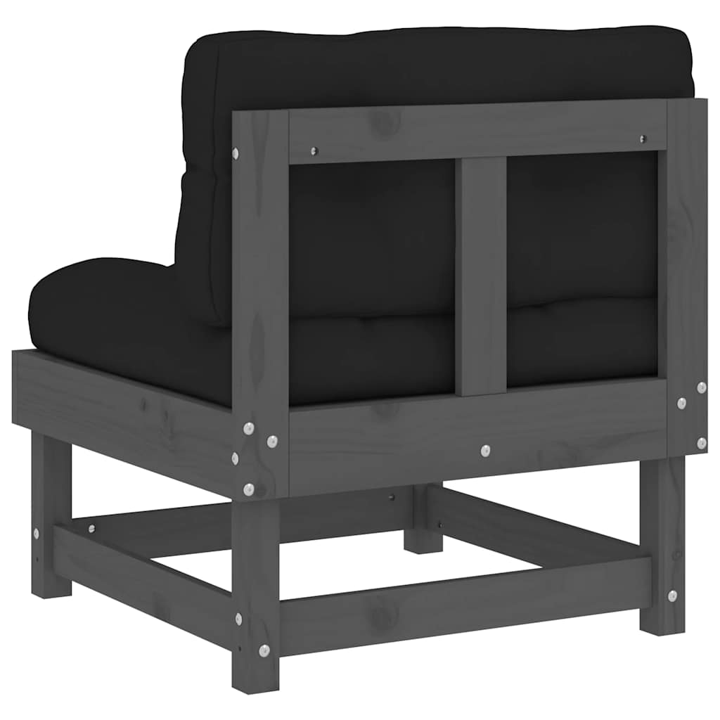 Middle Sofa | Grey Middle Sofa with Black Cushion