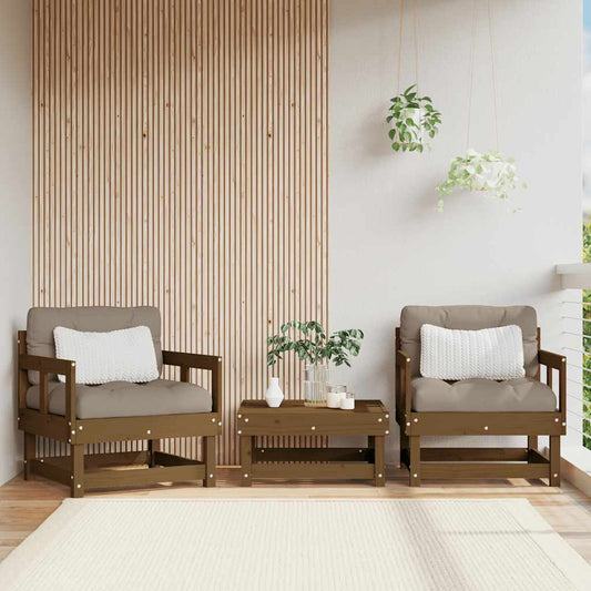 Garden Chair | Honey Brown | Solid Pine Wood, Oxford Fabric | Standard