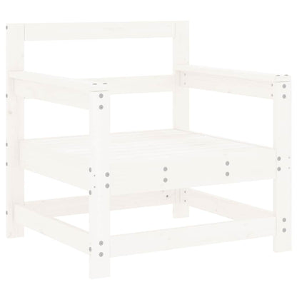 Garden Chairs with Cushions 2 pcs White Solid Wood Pine