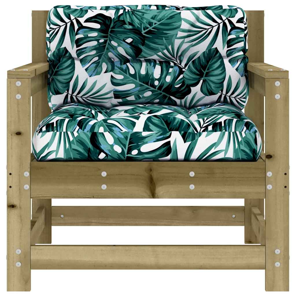 Garden Chairs with Cushions 2 pcs Impregnated Wood Pine