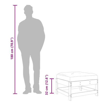 Garden Footstools with Cushions 2pcs Honey Brown Solid Wood Pine