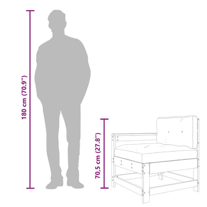 Garden Chairs with Cushions 2 pcs Grey Solid Wood Pine