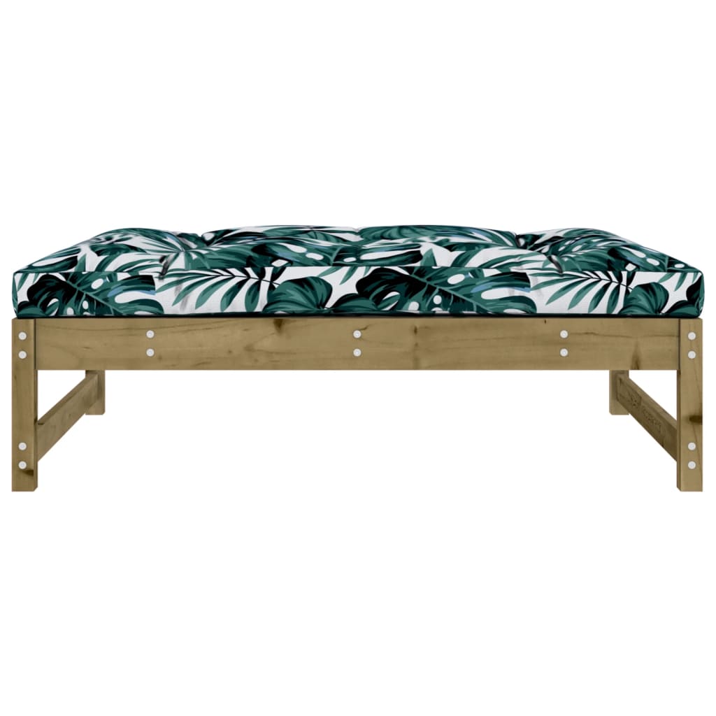 Garden Footstool | Brown | Impregnated pine wood | 120x84x30 cm | Modular