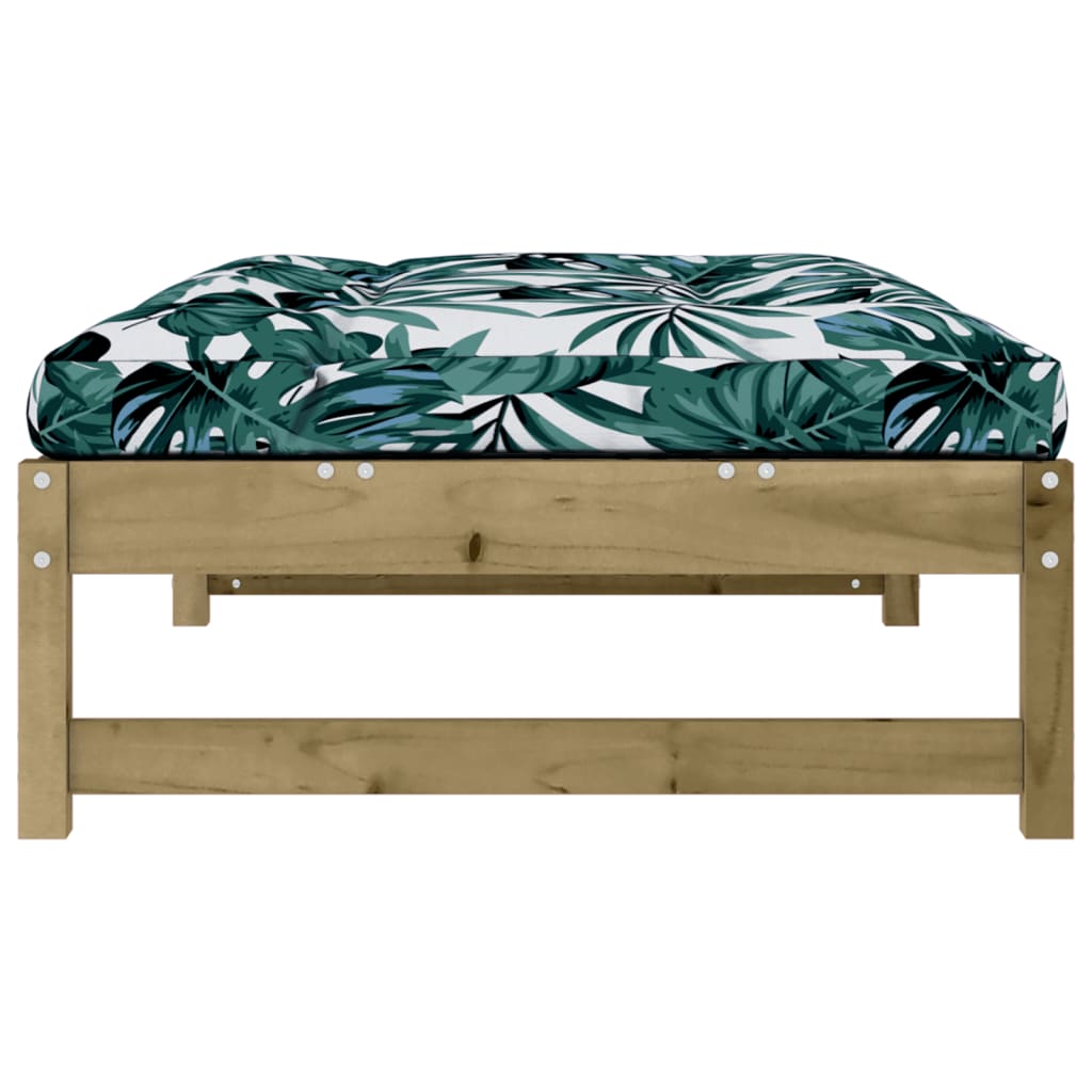 Garden Footstool | Brown | Impregnated pine wood | 120x84x30 cm | Modular