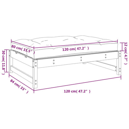 Garden Footstool | Brown | Impregnated pine wood | 120x84x30 cm | Modular