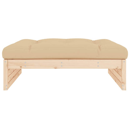 Garden Footstool | Beige | Solid pine wood | Large | Modular