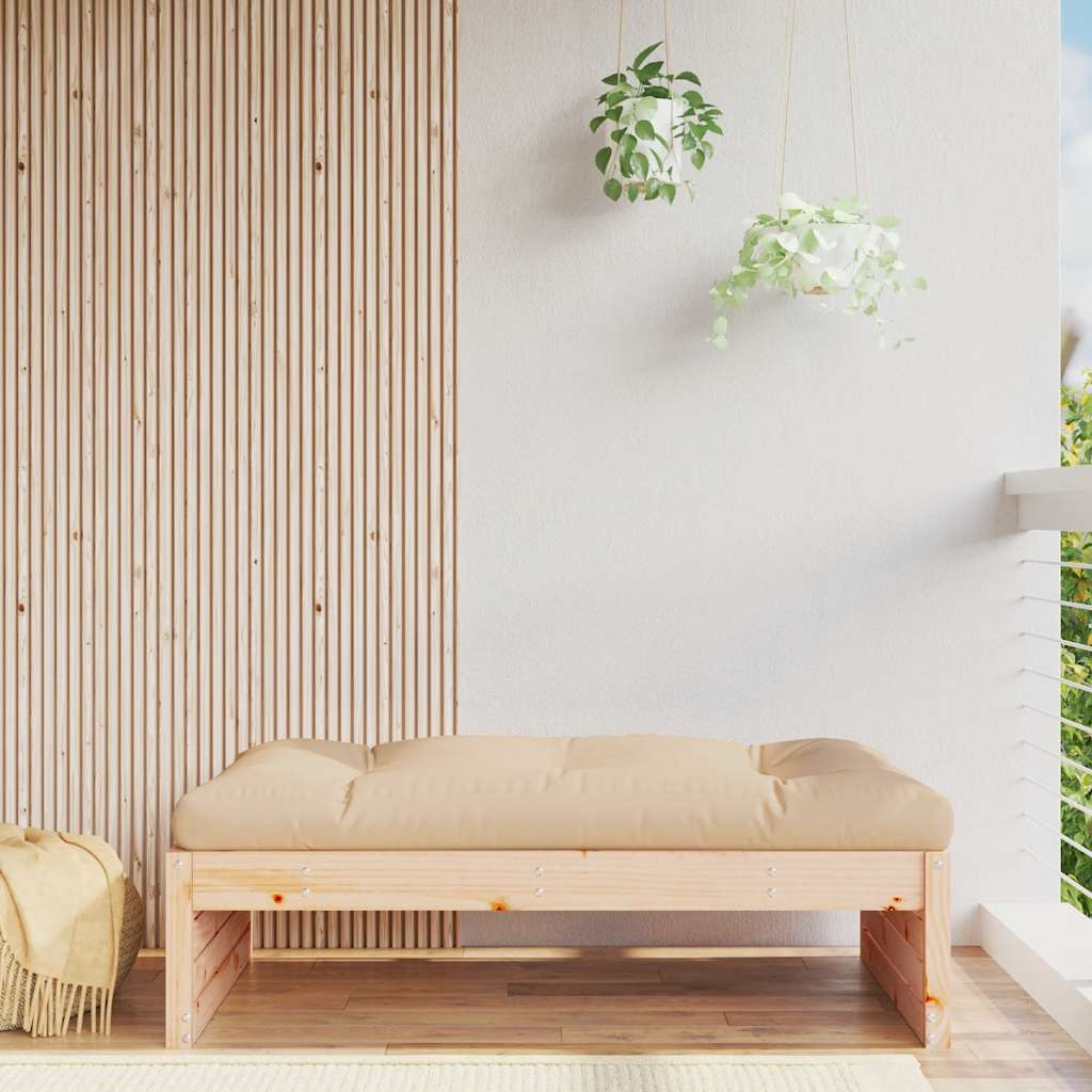 Garden Footstool | Beige | Solid pine wood | Large | Modular