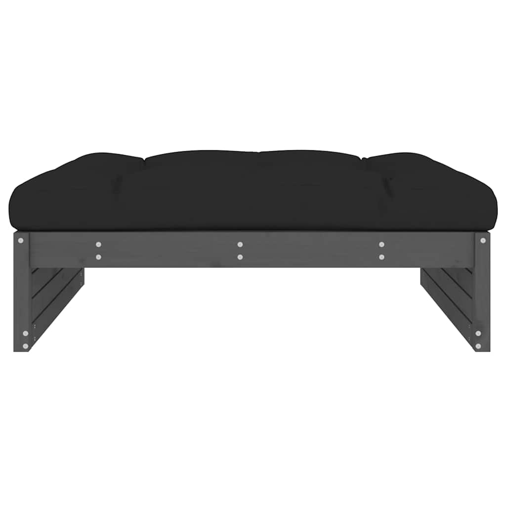 Garden Footstool | Grey, Black